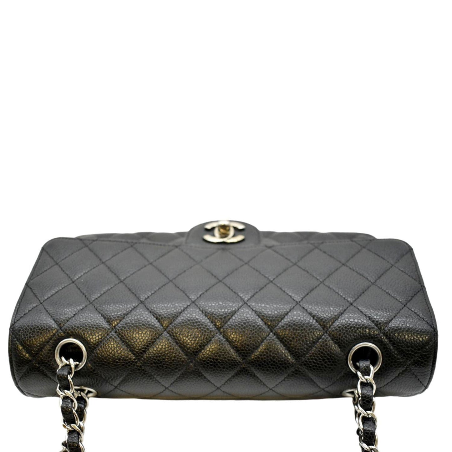 Luxury Chanel Classic Medium Double Flap Quilted Caviar Leather Shoulder Bag Black