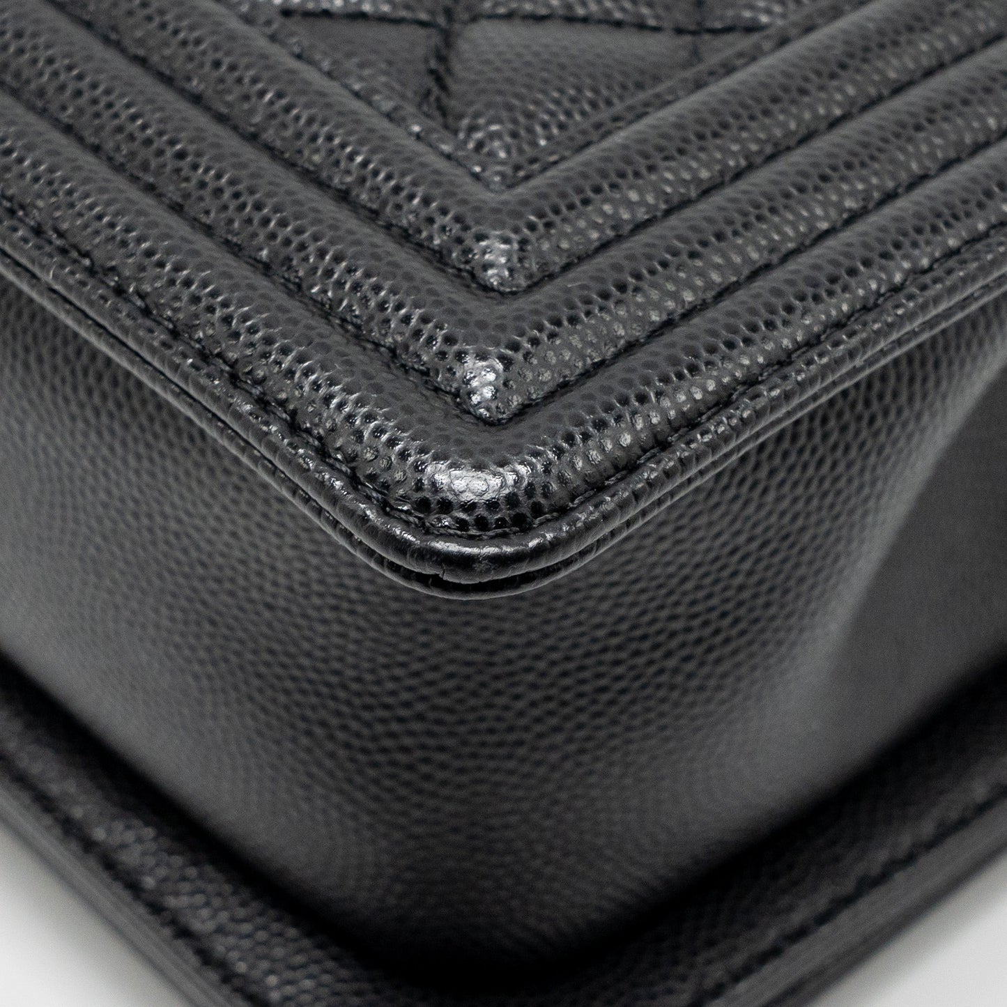 Chanel Small Boy Bag Caviar Black GHW (Microchip)