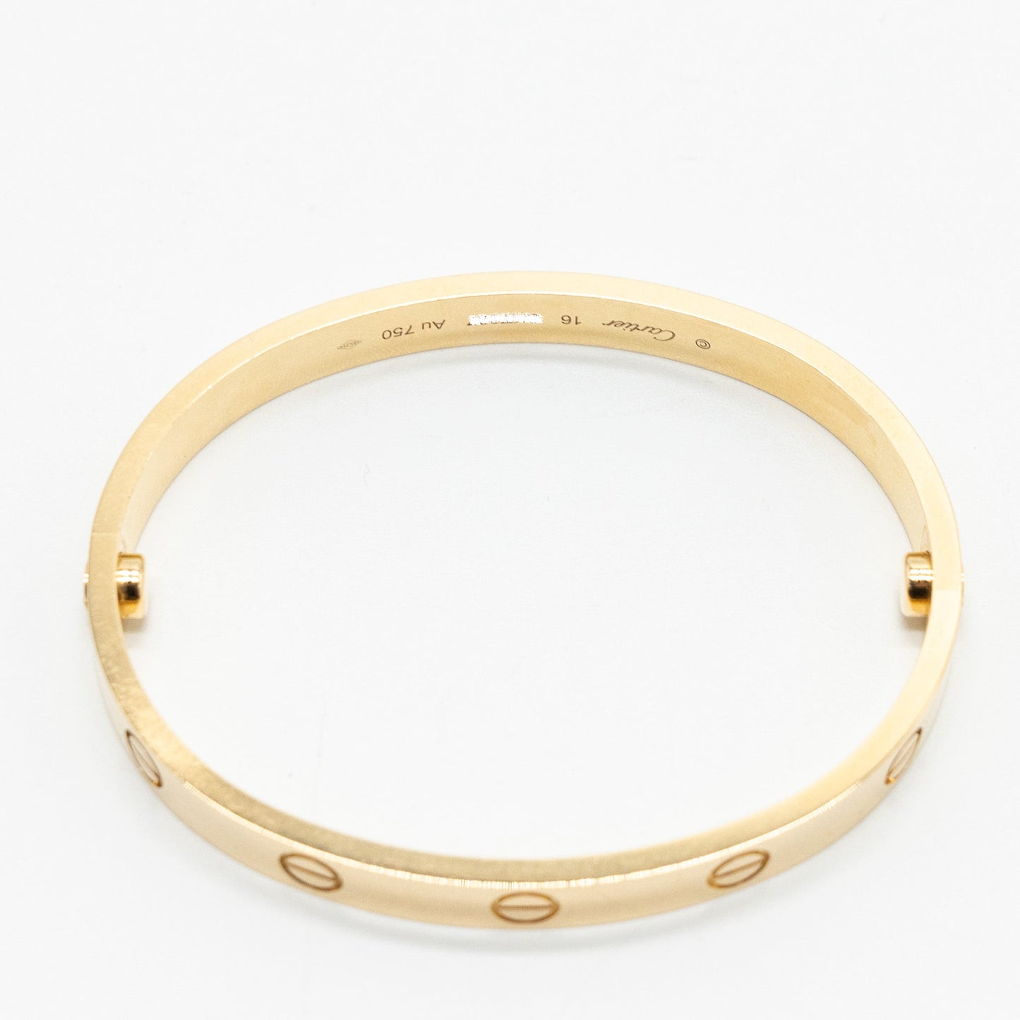 Cartier size 16 love bracelet yellow gold