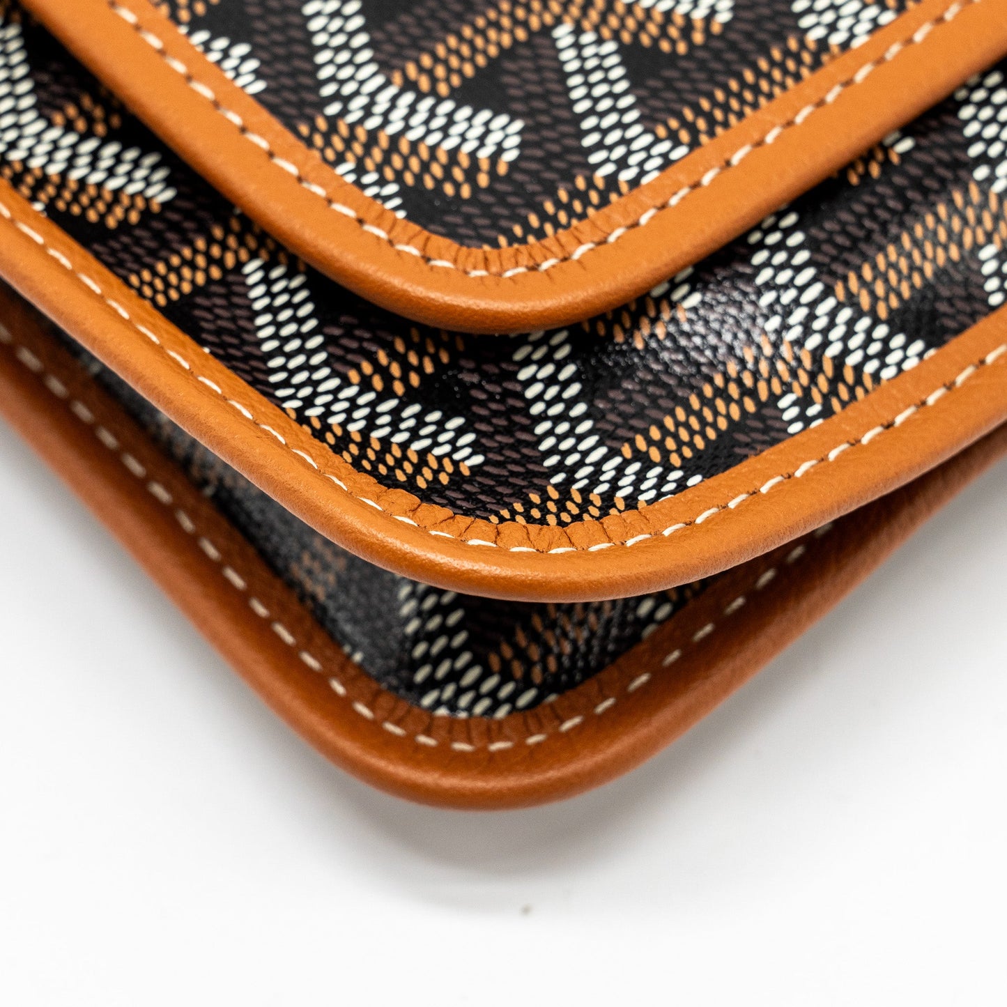 Goyard Portefeuille Pochette Plumet Goyardine Canvas/Leather Noir/Naturel SHW