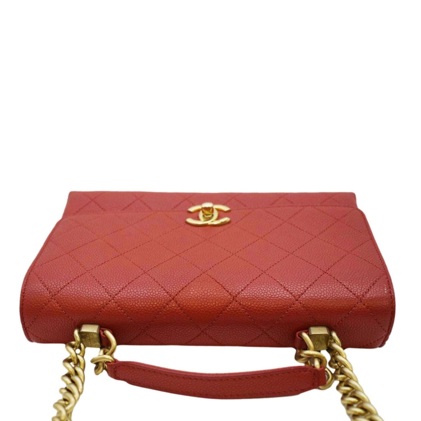 Luxury Chanel Chic Affinity Stitched Small Flap Quilted Caviar Leather Crossbody Bag Red