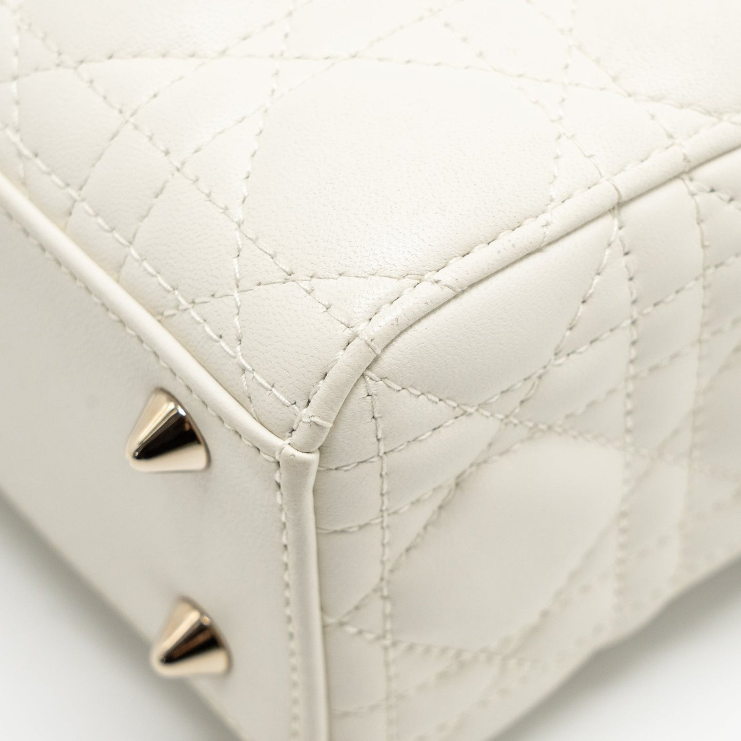 Dior Small Lady Dior My ABCDior Bag Cannage Lambskin White LGHW