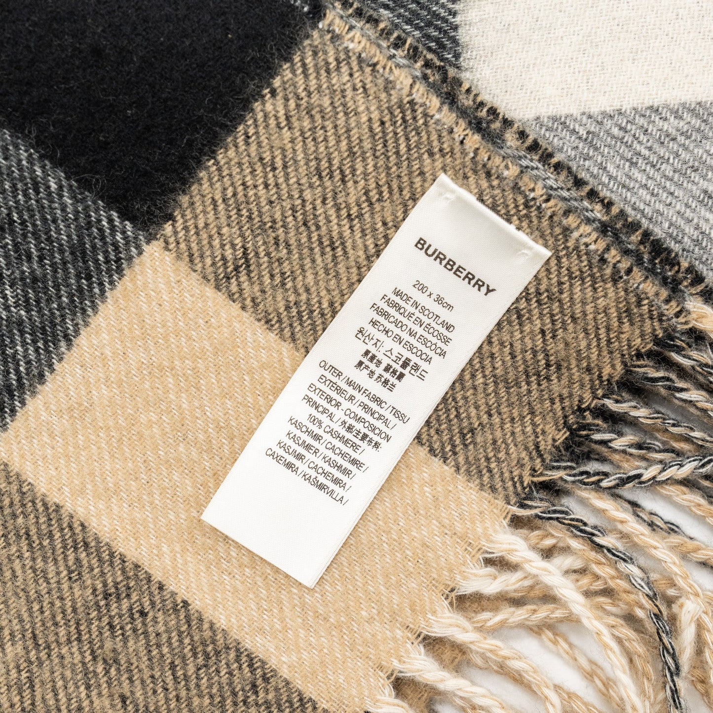 Burberry 200x36CM Reversible Check And Monogram Scarf Cashmere Multicolour