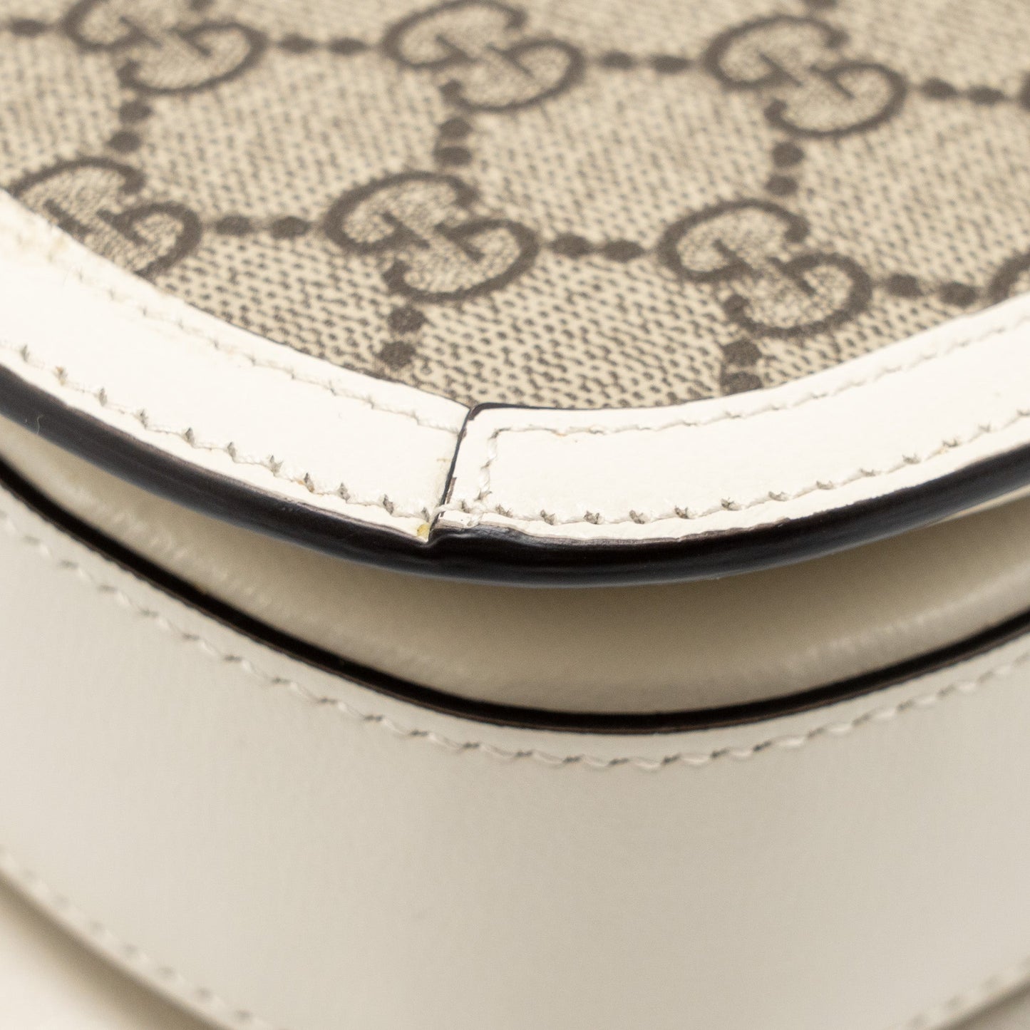 GUCCI Horsebit 1955 Shoulder Bag GG Supreme Canvas/Leather Beige/White GHW