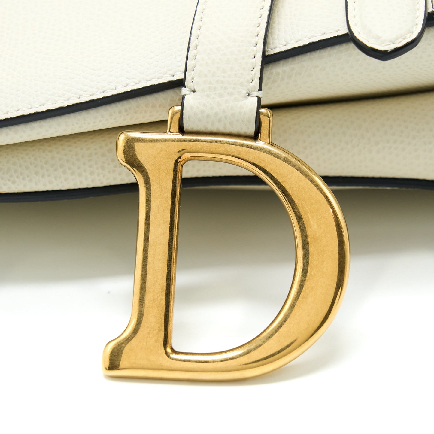 Luxury Dior Medium Saddle Bag Calfskin White GHW