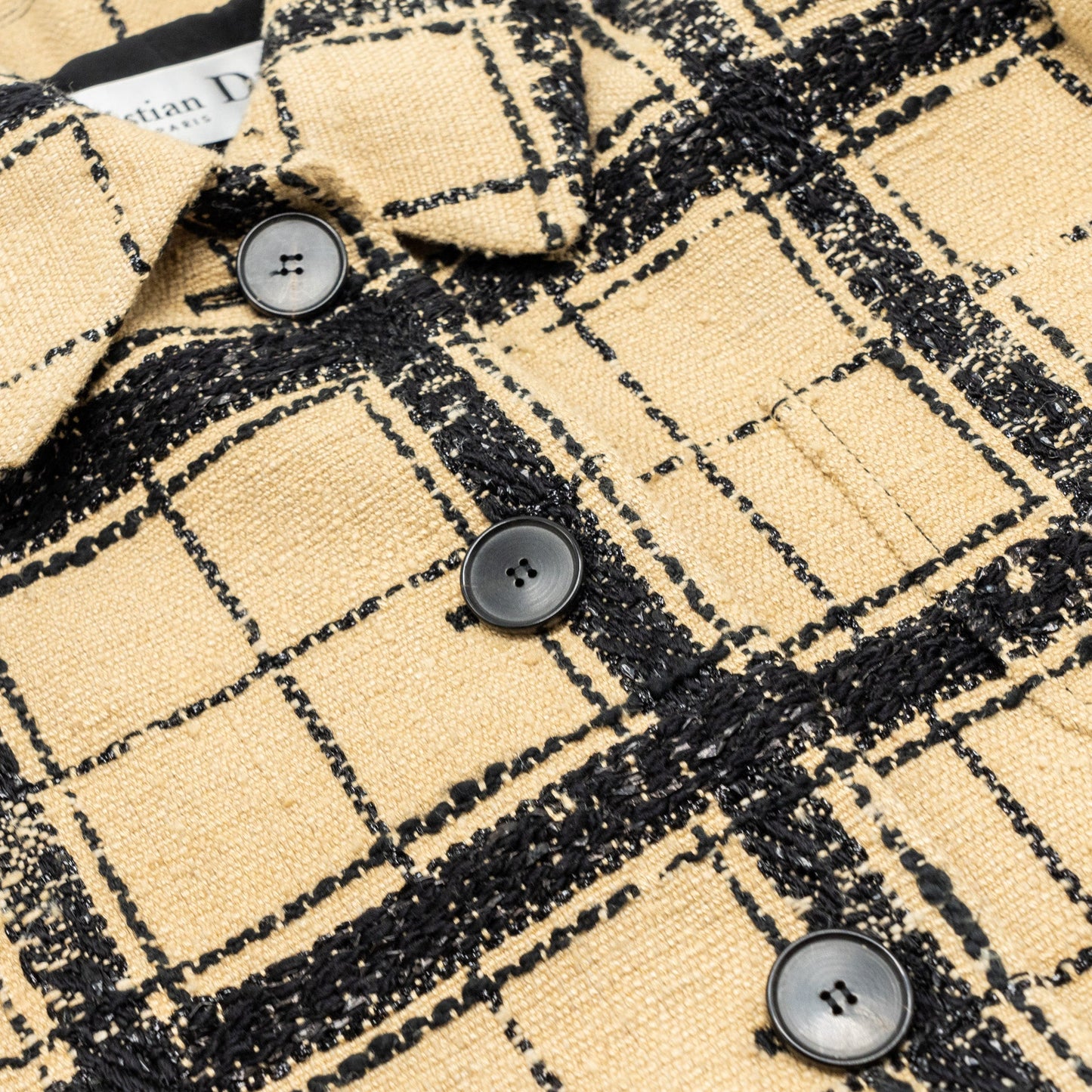 Luxury Dior size 38 Suit jacket silk/wool/cotton beige/black