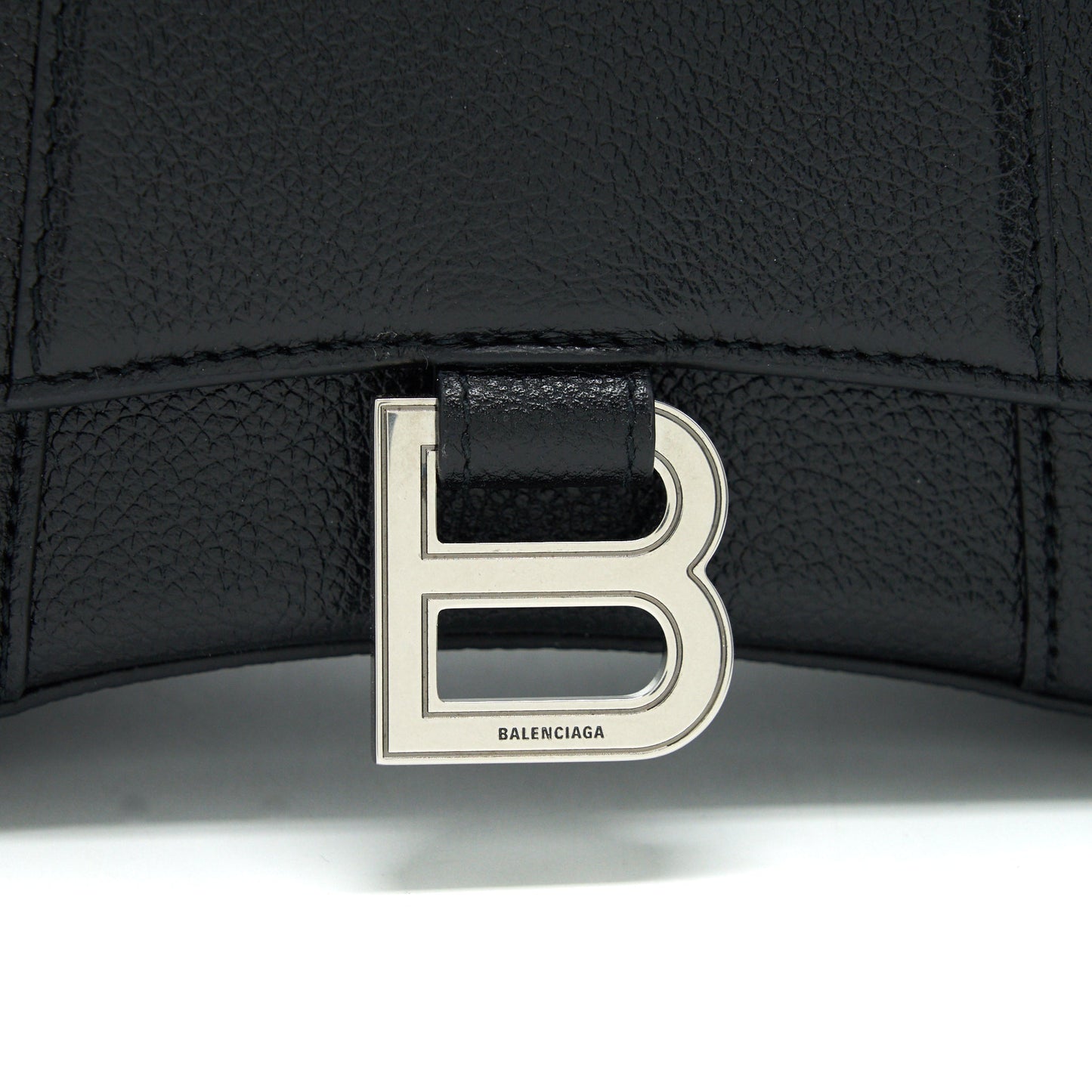 Balenciaga Hourglass AS Grained Calfskin Black SHW