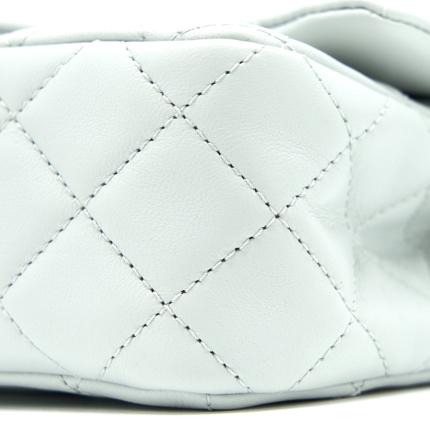 Chanel 23C Pearl Crush Mini Rectangular Lambskin Light Grey Brushed GHW (Microchip)