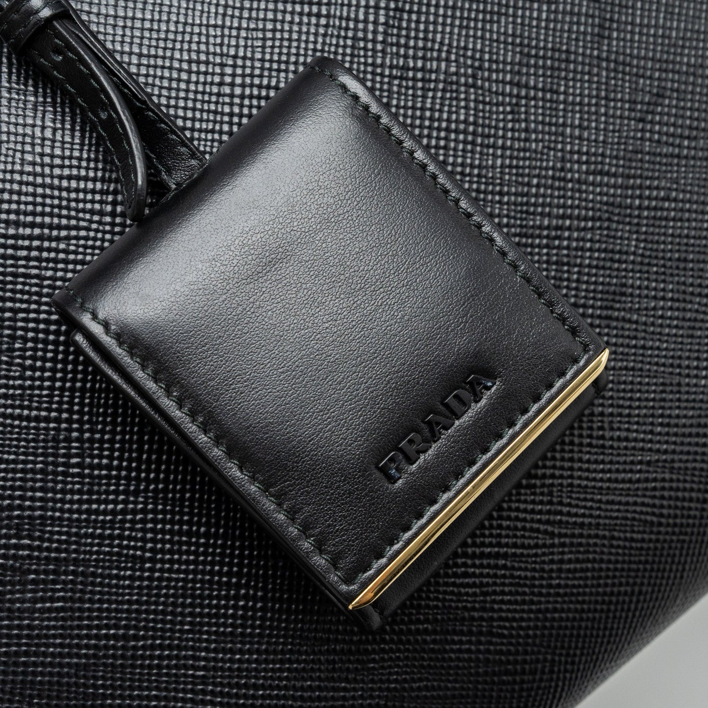 Prada Small Monochrome tote bag Saffiano calfskin black GHW