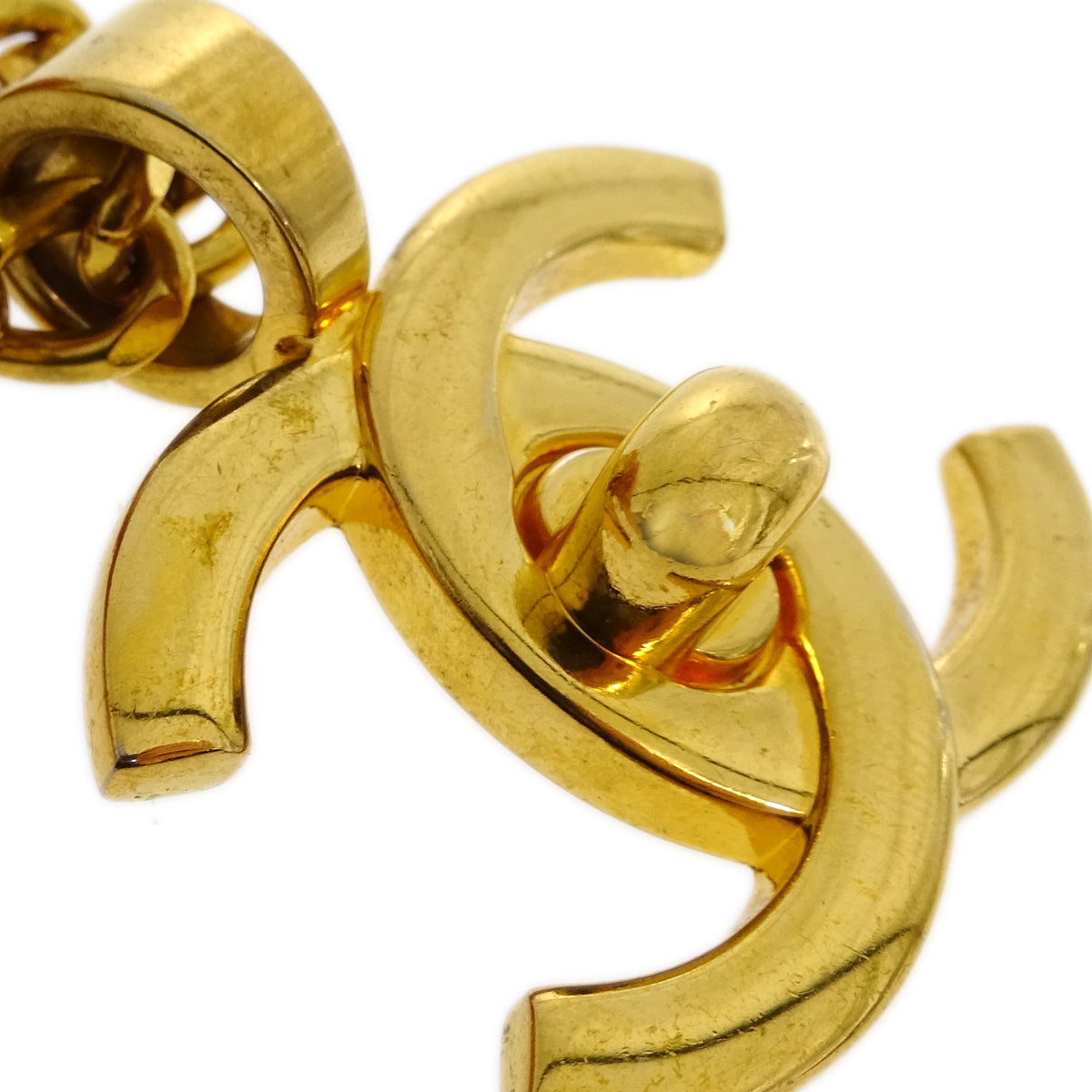 Luxury Chanel Turnlock Gold Chain Necklace Pendant 97P