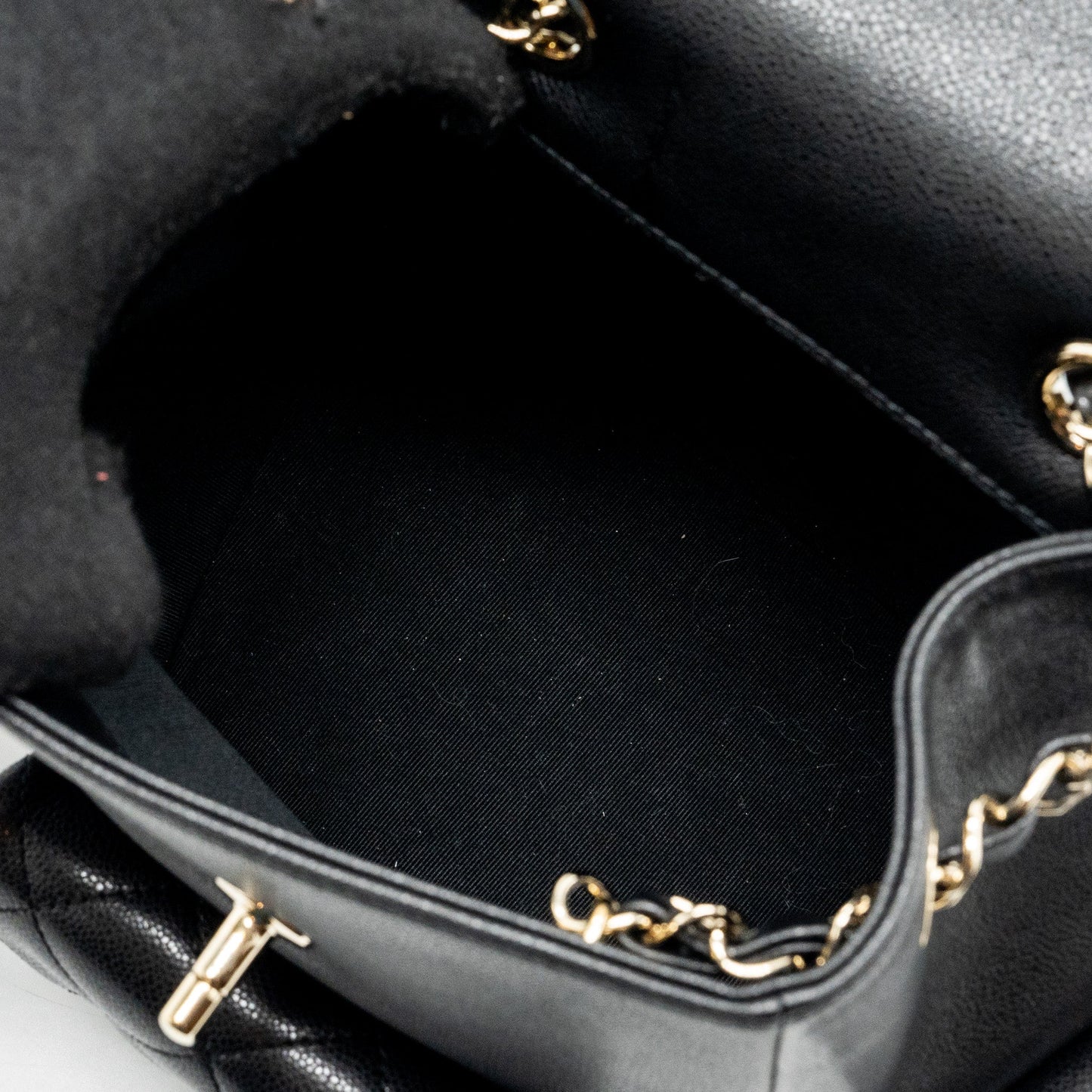 Chanel 23K triple pocket backpack caviar black LGHW (microchip)