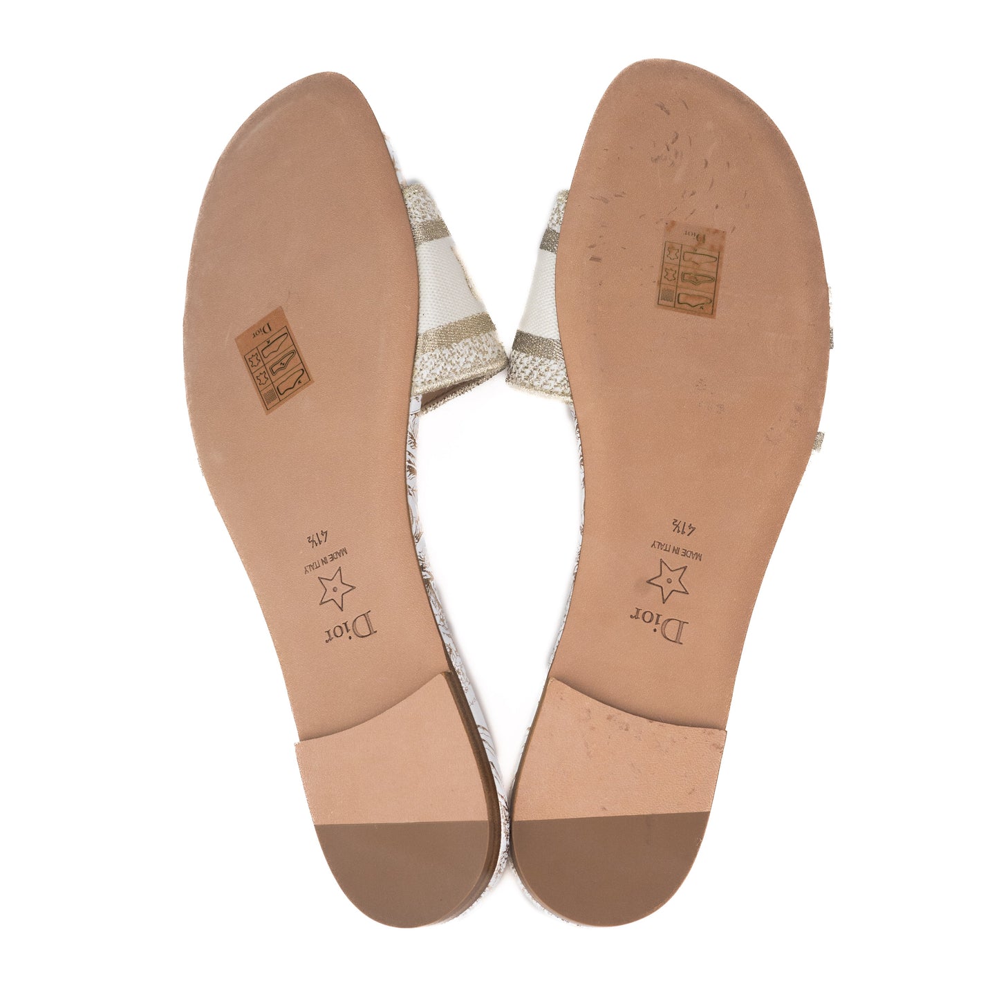 Dior Dway Slides white and gold