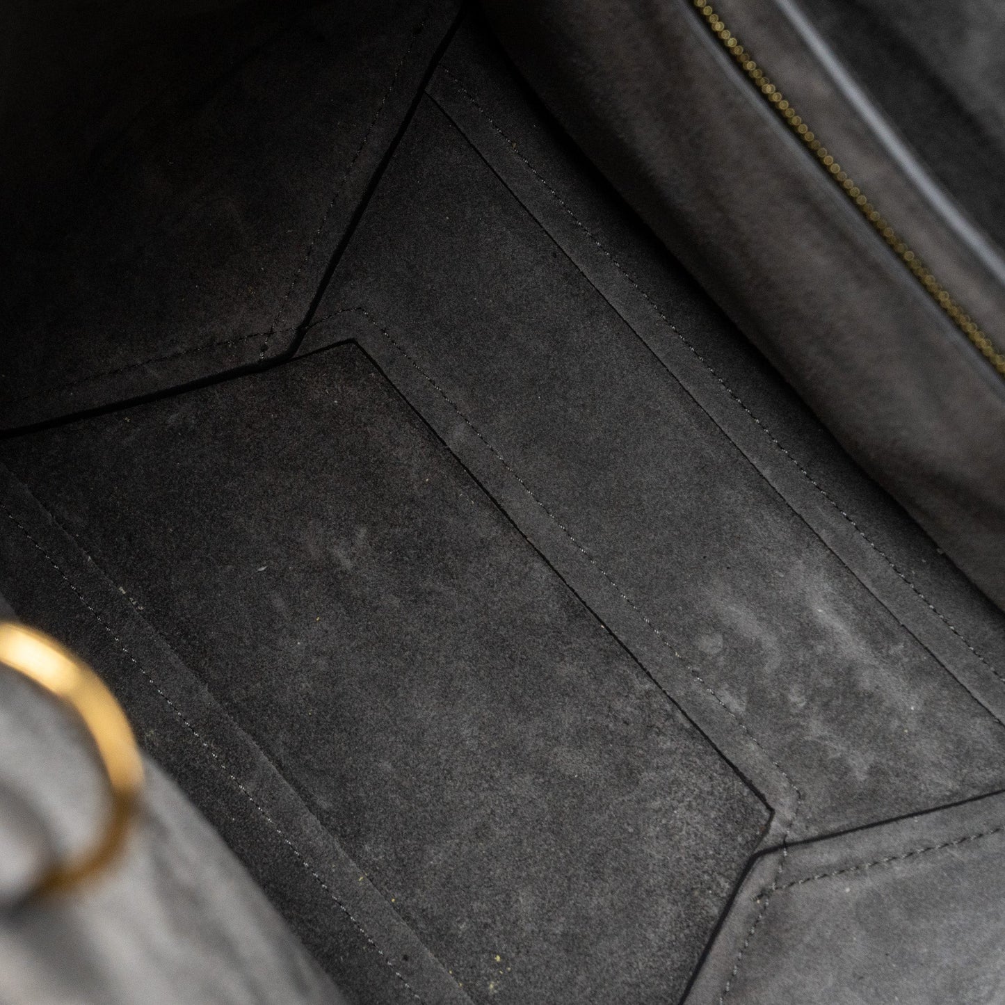 Celine Sangle Bucket Grained Calfskin Grey GHW