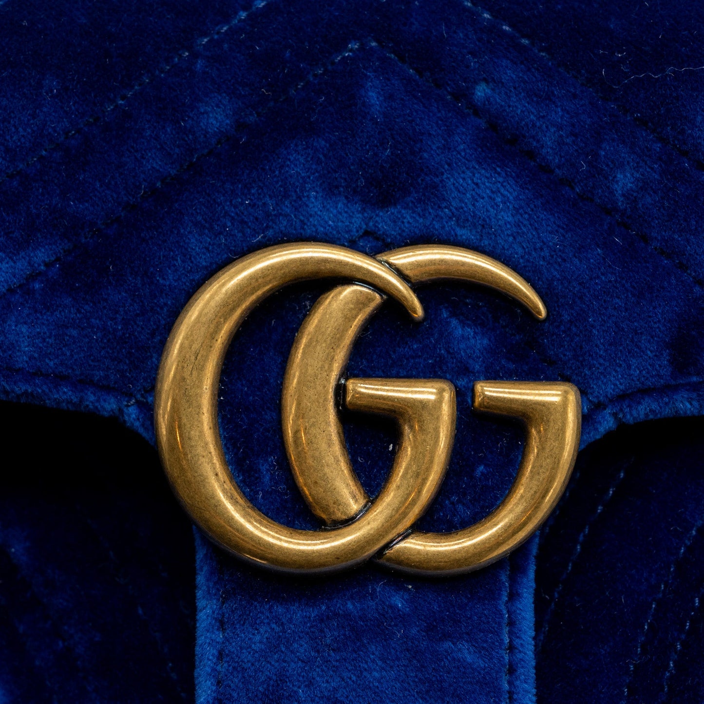 Gucci small GG Marmont bag Velvet blue GHW