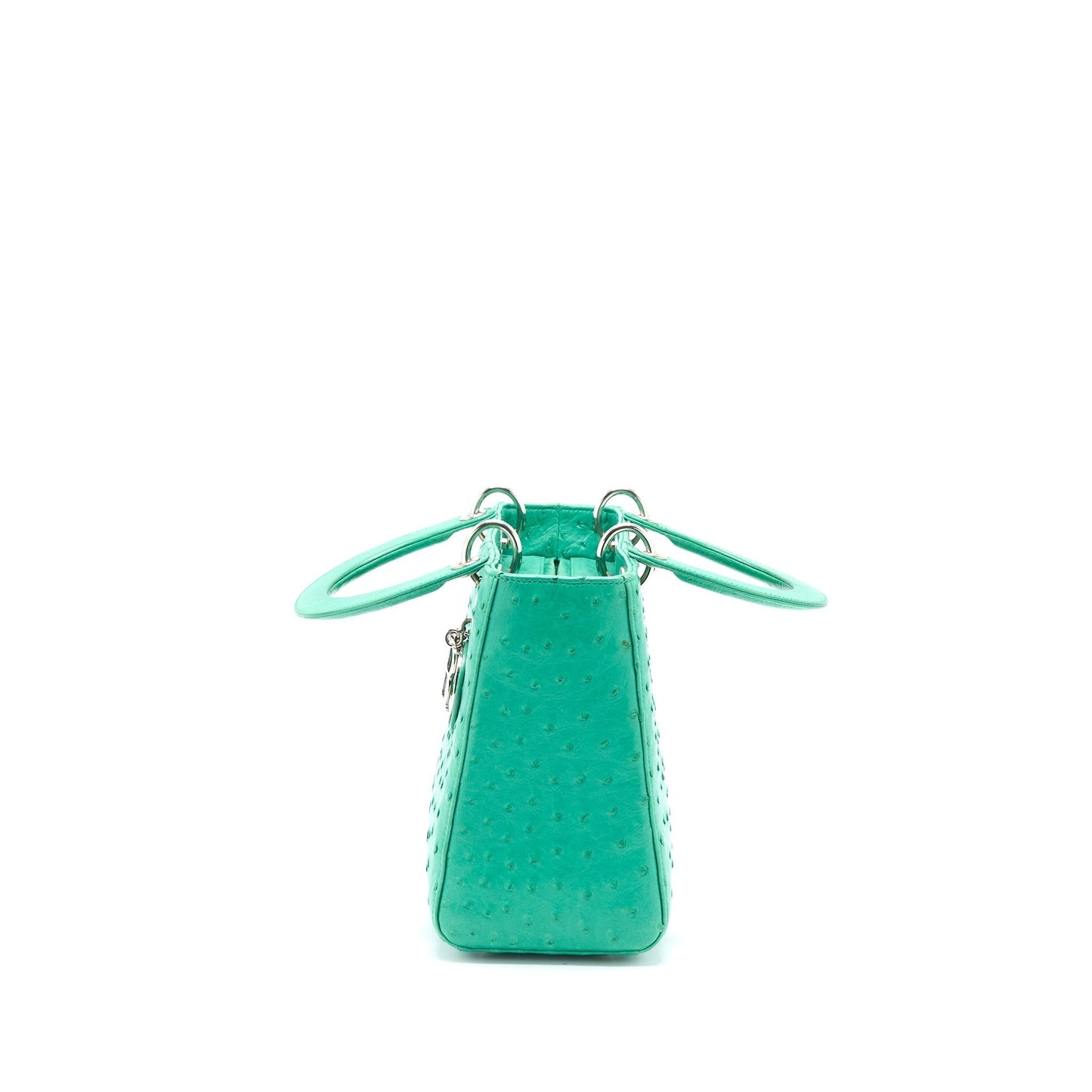 Luxury Dior Medium Lady Luxury Dior Ostrich Green SHW