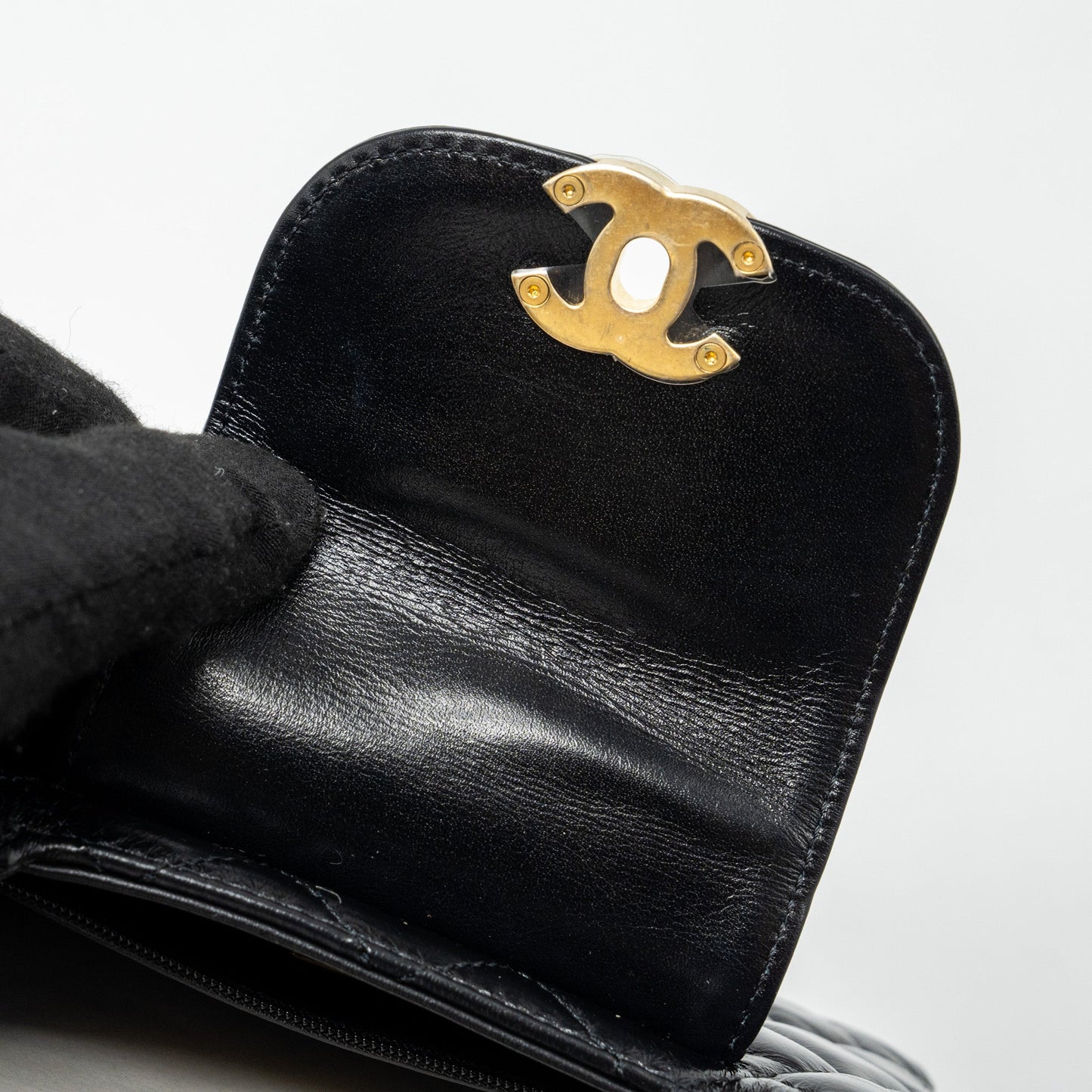 Chanel mini kelly shopping tote bag calfskin GHW (Microchip)