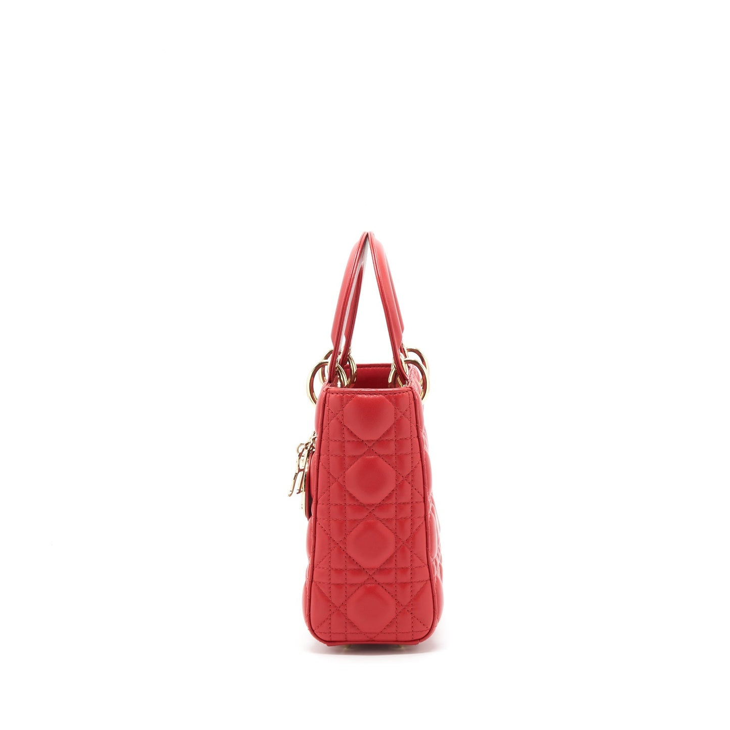 Luxury Dior Small Lady Luxury Dior bag Lambskin Red LGHW