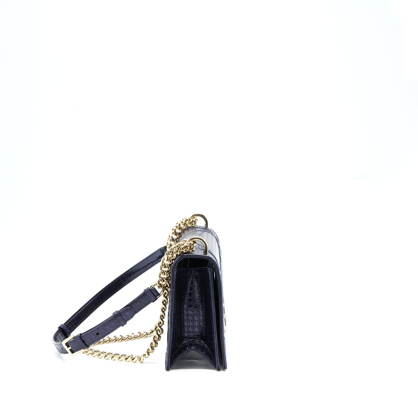 Luxury Dior Medium Luxury Diorama Calfskin Metallic Navy LGHW