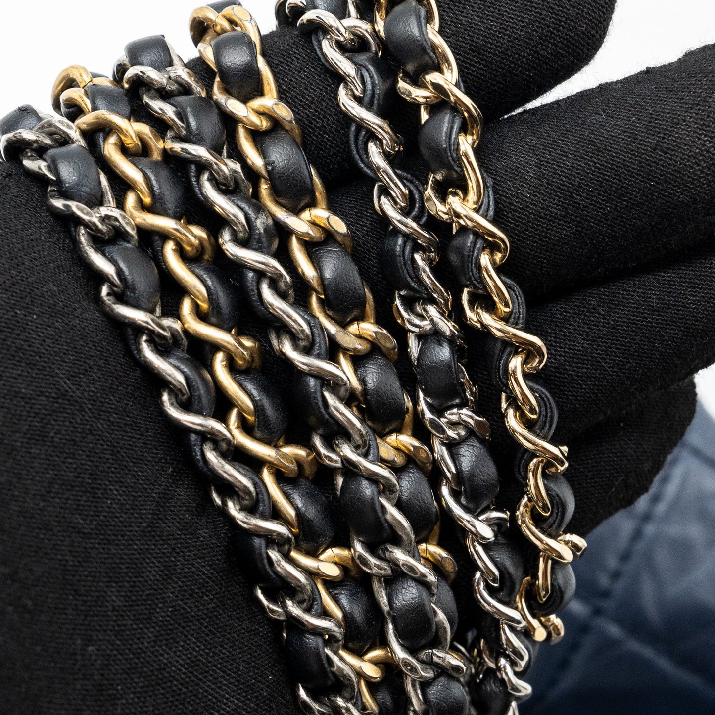 Chanel Small Gabrielle Backpack Aged Calfskin Navy Blue/ Black Ruthenium Hardware