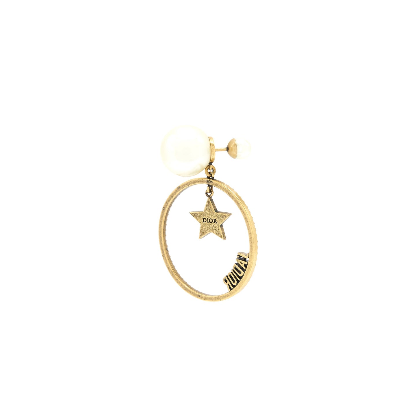 Luxury Dior J'aLuxury Dior Round Drop Pearl Earrings With Crystal GHW