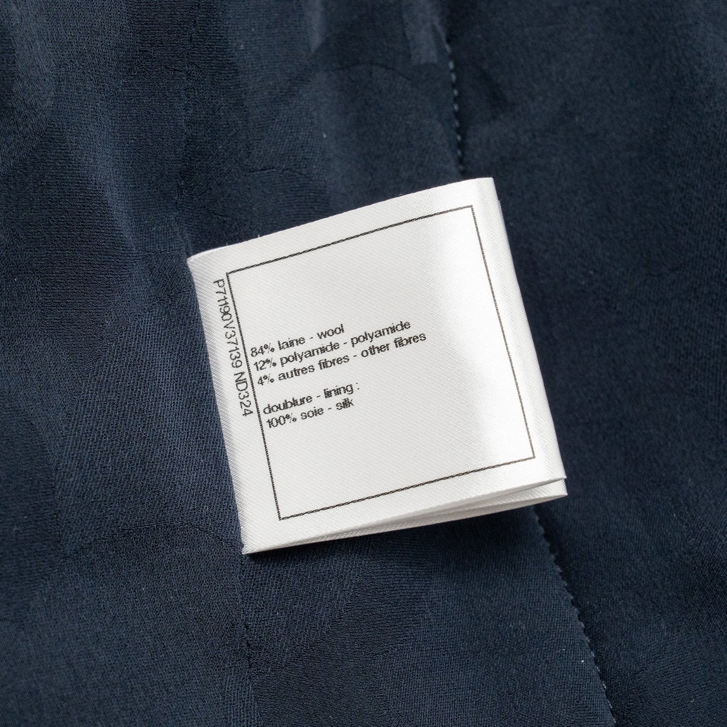 Chanel Size 36 21B Crystal Button Jacket Wool/Polyamide Navy Blue