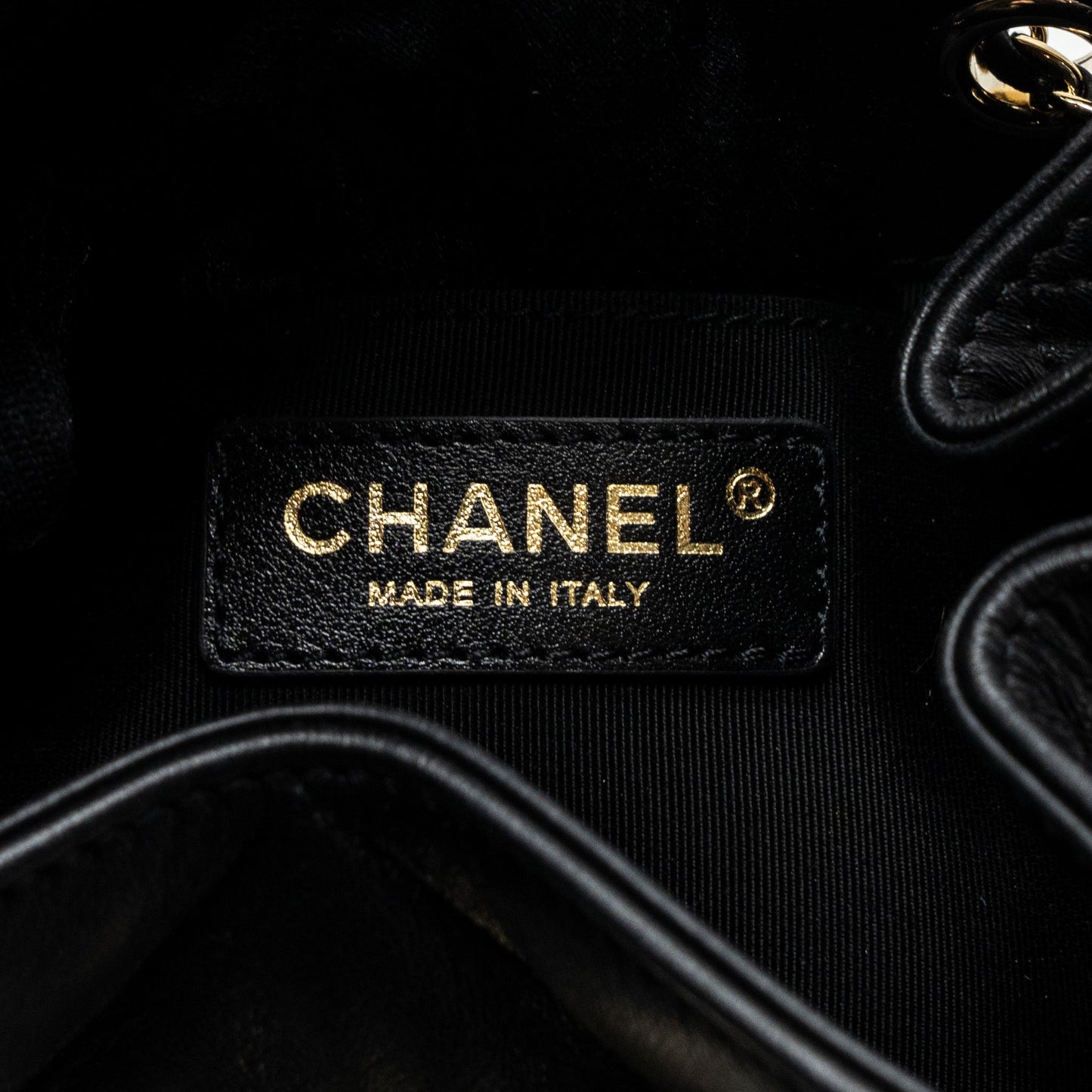 Chanel Drawstring Bucket Bag Calfskin Black LGHW