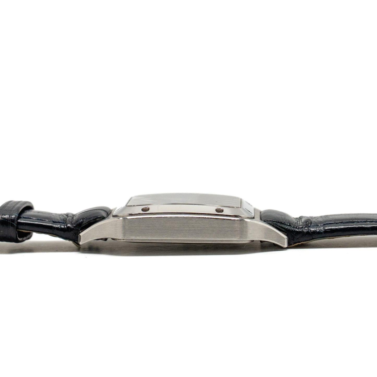 Cartier Santos-Dumont Watch Small Model, Blue Alligator Bracelet with Ardillon Buckle Stainless Steel Ref: CRWSSA0023
