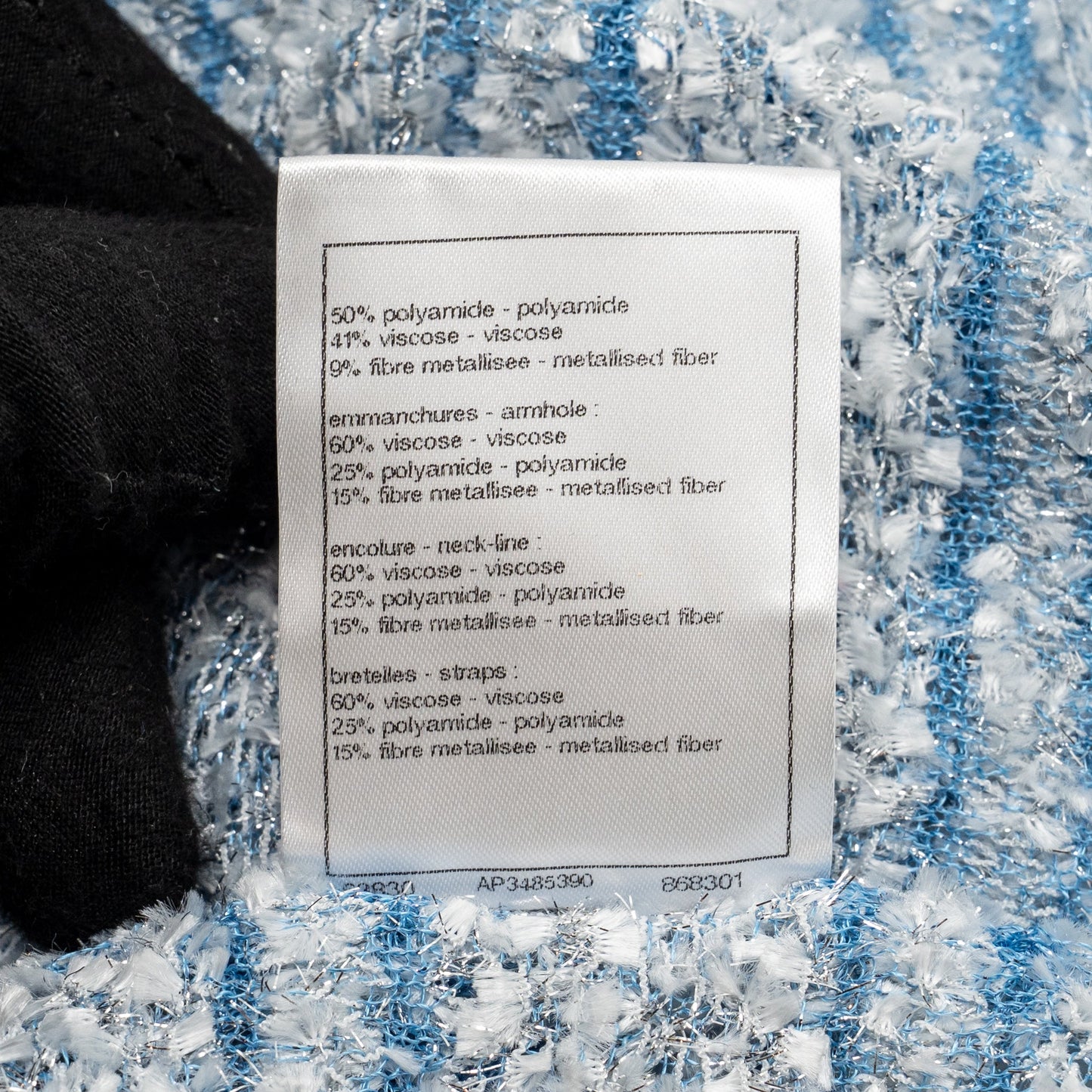 Chanel size 36 26C knit top Polyamide/Viscose blue / silver