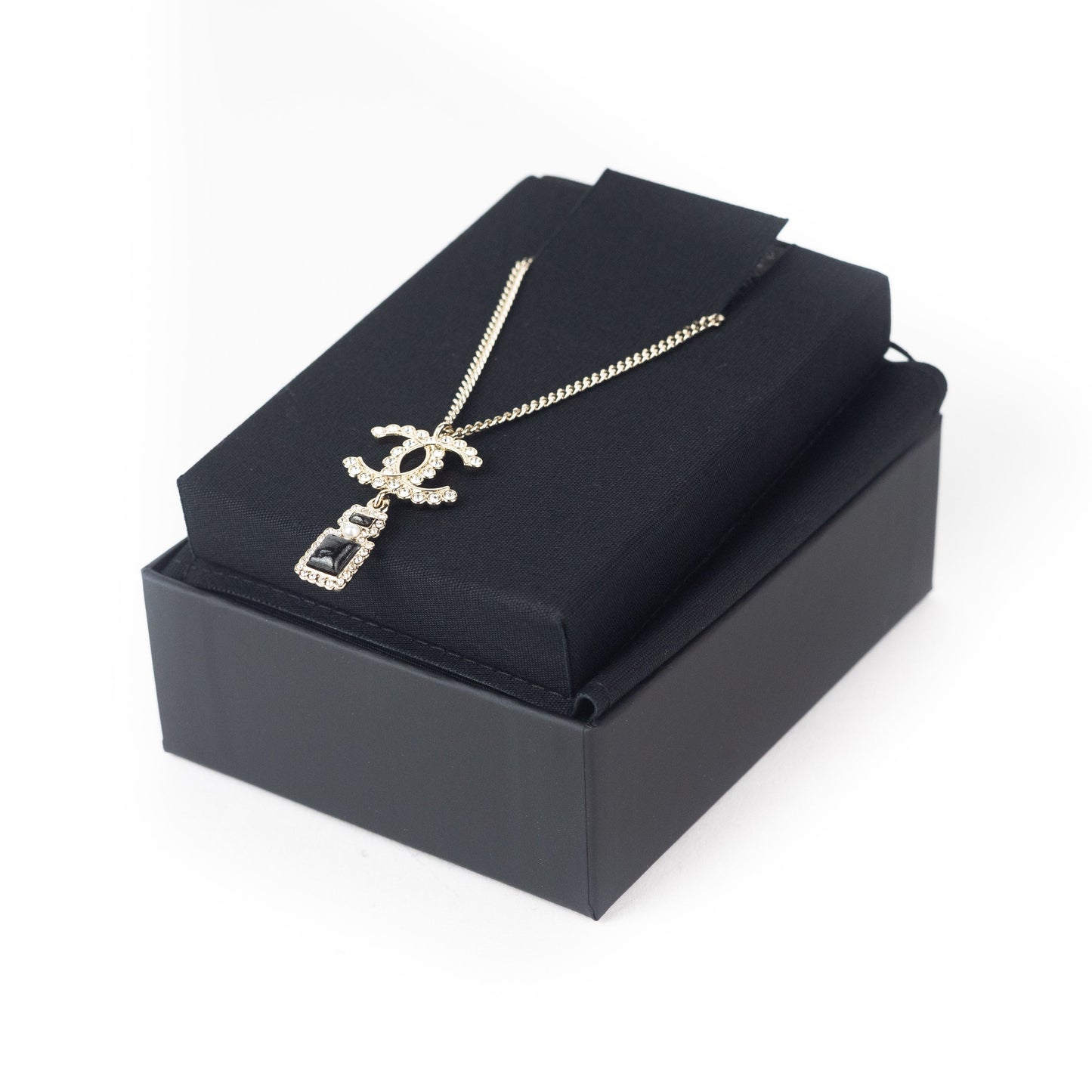 Chanel Gold pearly White Black and Crystal Necklace