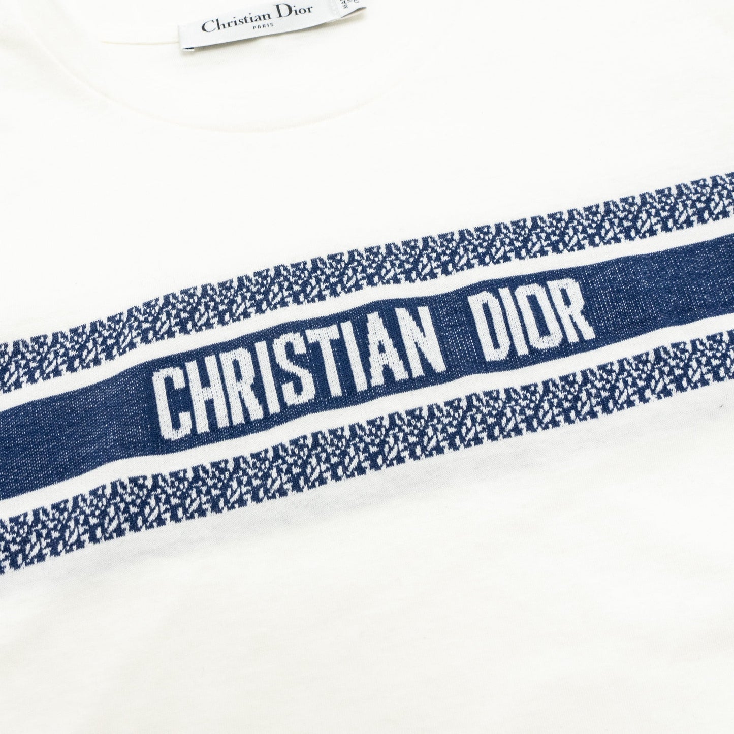Luxury Dior size XS Luxury Dioriviera T-Shirt Cotton white / navy