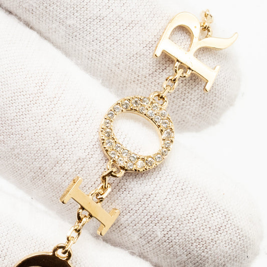 Luxury Dior Luxury Dior letter bracelet with crystal light gold tone