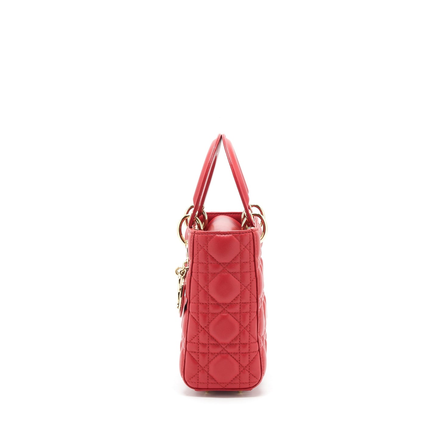 Luxury Dior Small Lady Luxury Dior Lambskin Red LGHW