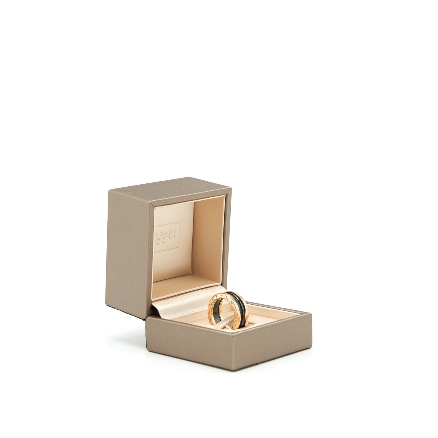 Bvlgari Size 55 B.zero Two Band Ring Rose Gold With Ceramic