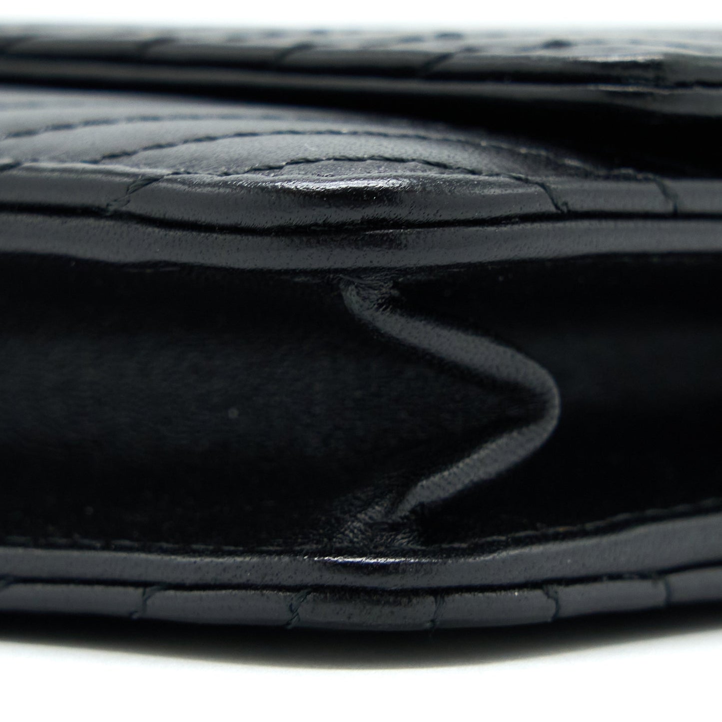 Chanel Chevron Wallet On Chain Black with Black Hardware