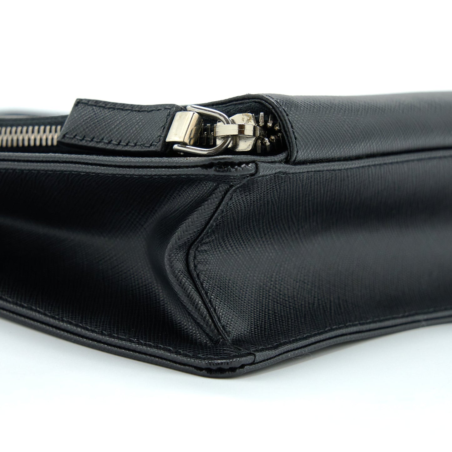 Prada Saffiano Briefcase Black SHW