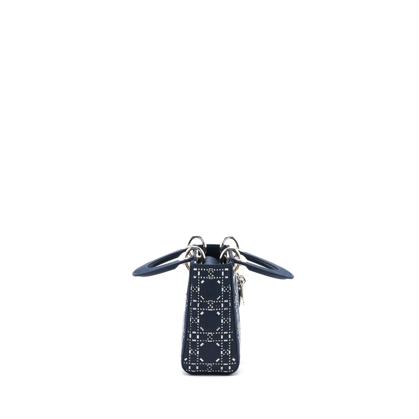 Luxury Dior Mini Lady Luxury Dior Stain Crystal Cannage Dark Blue SHW