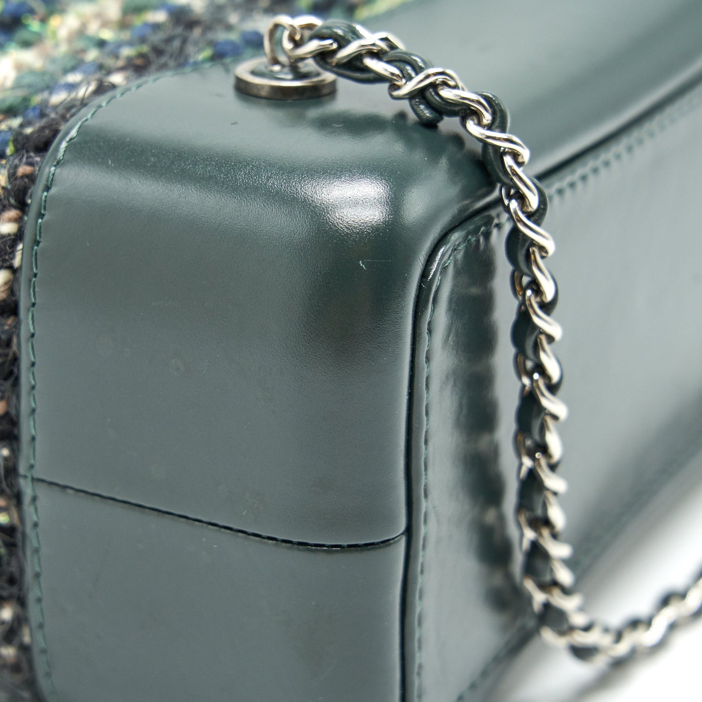 CHANEL GABRIELLE TWEED BACKPACK DARK GREEN