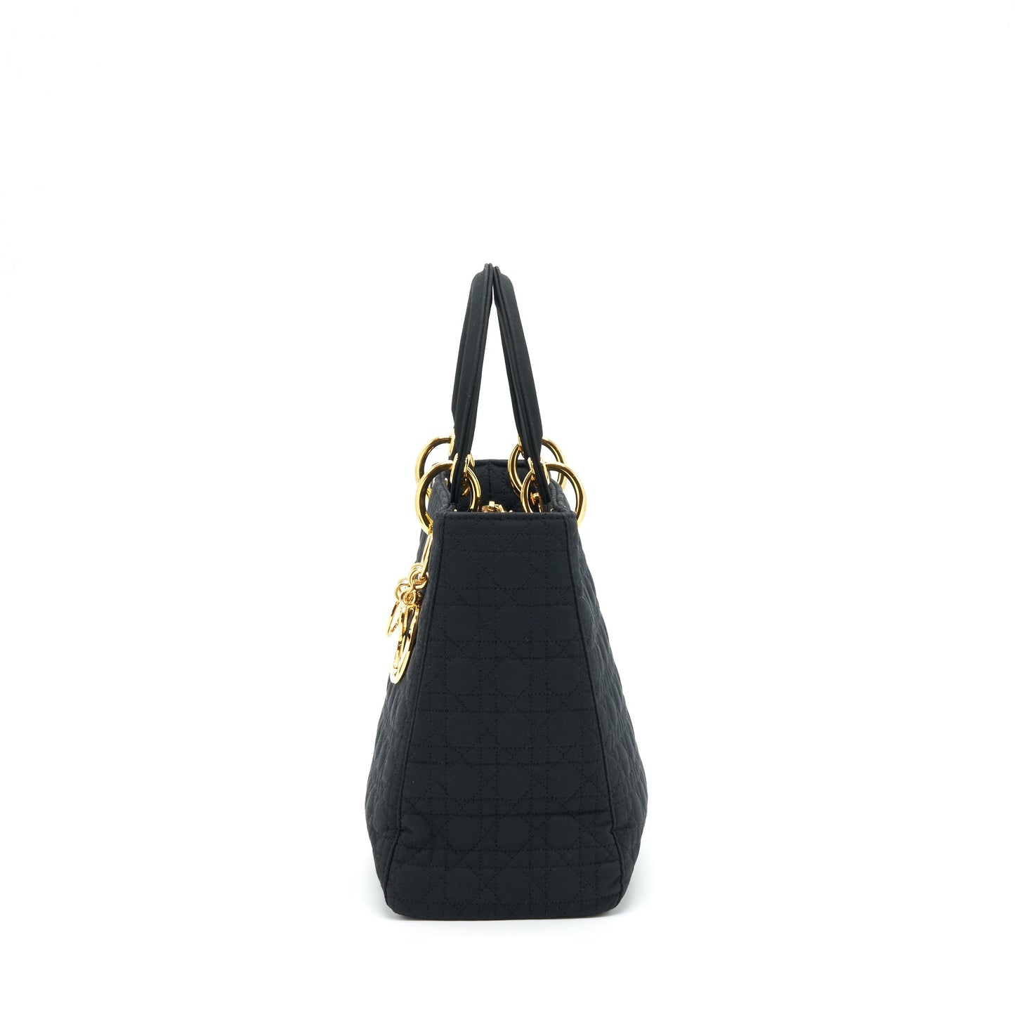 Luxury Dior Vintage Medium Lady Luxury Dior Fabric Black GHW