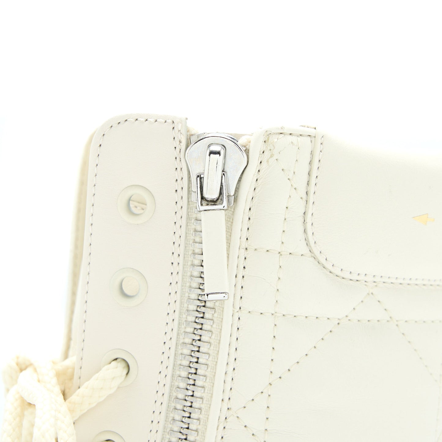 Luxury Dior Size 36 D-leader Ankle Boot Quilted Cannage Calfskin White SHW