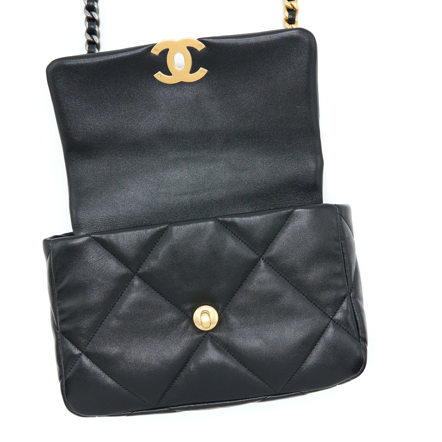 Chanel Small 19 Bag Lambskin Black With Multicolour Hardware (Microchip)