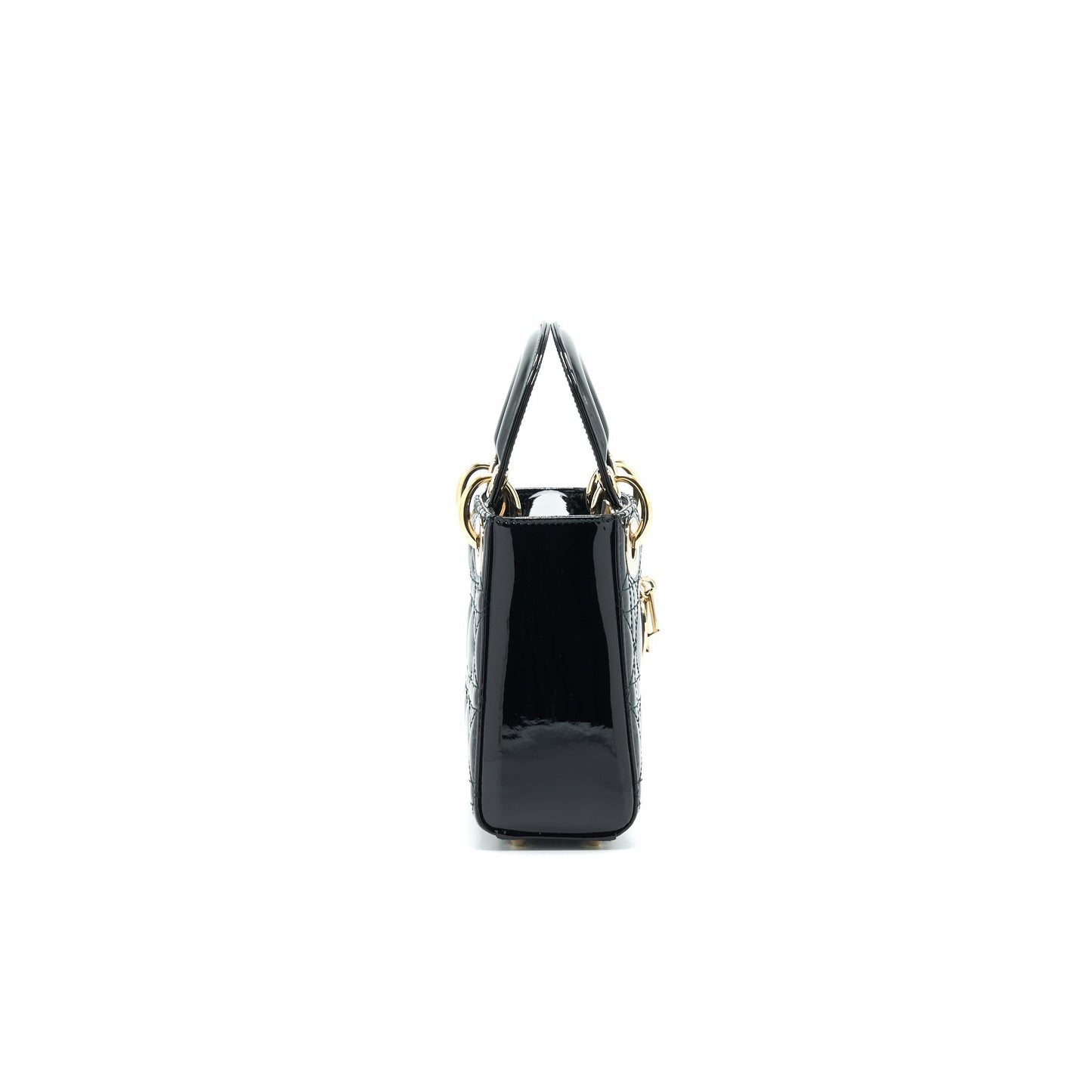 Luxury Dior Mini Lady Luxury Dior Patent Leather Black with GHW