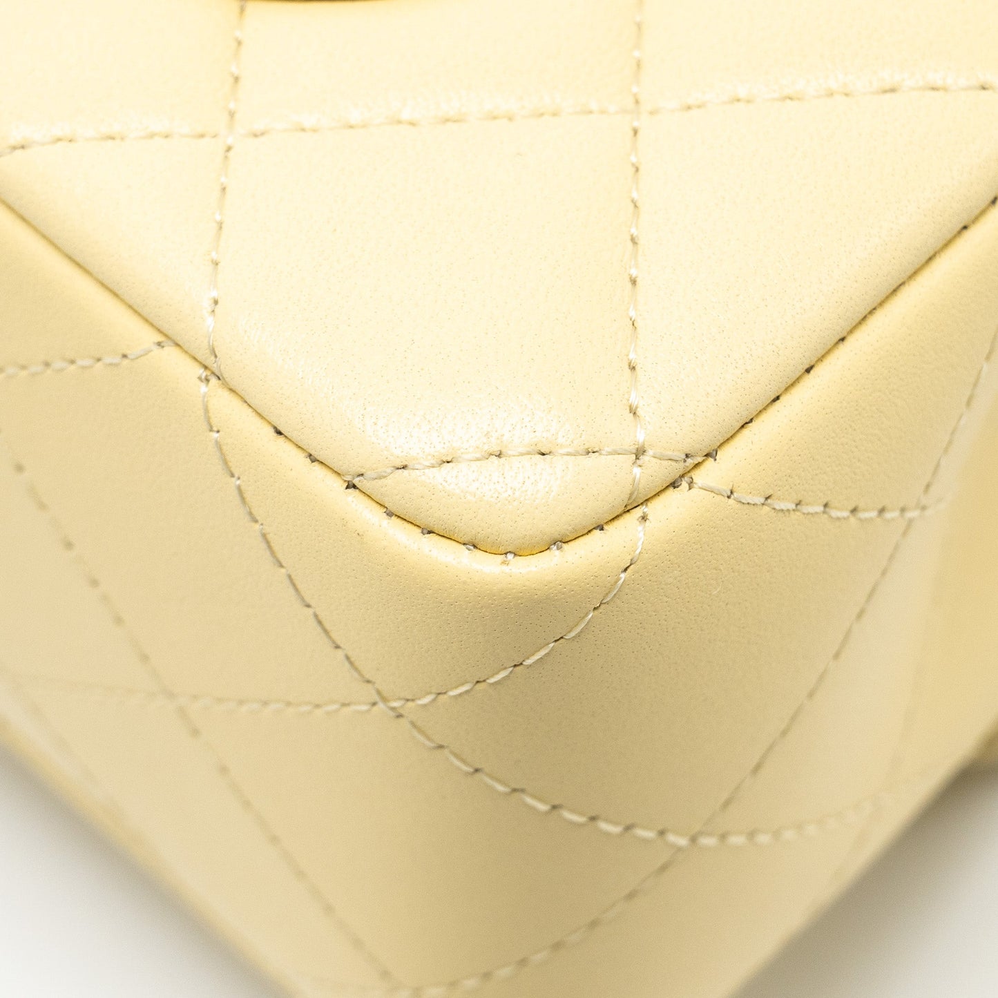 Chanel Mini Rectangular Flap Bag Lambskin Yellow LGHW