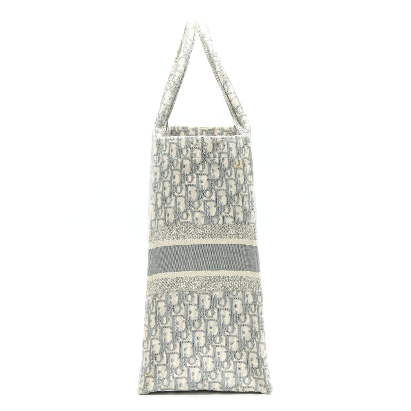 Luxury Dior Large Luxury Dior Book Tote Grey Oblique Embroidery