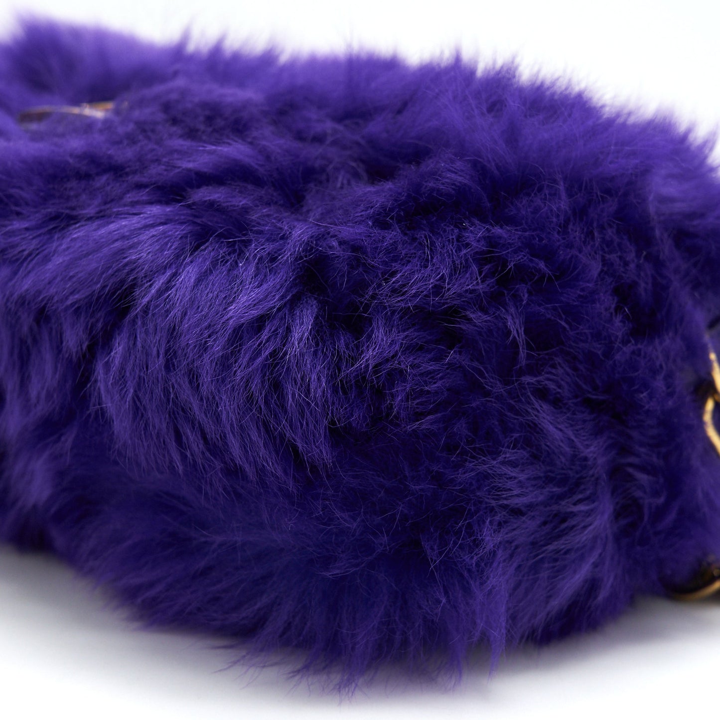 FENDI Baguette Fur Handbag Purple