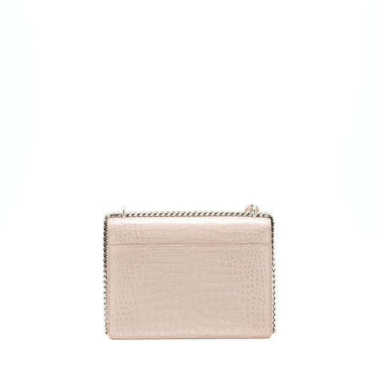 Saint Laurent sunset Bag crocodile embossed pink SHW