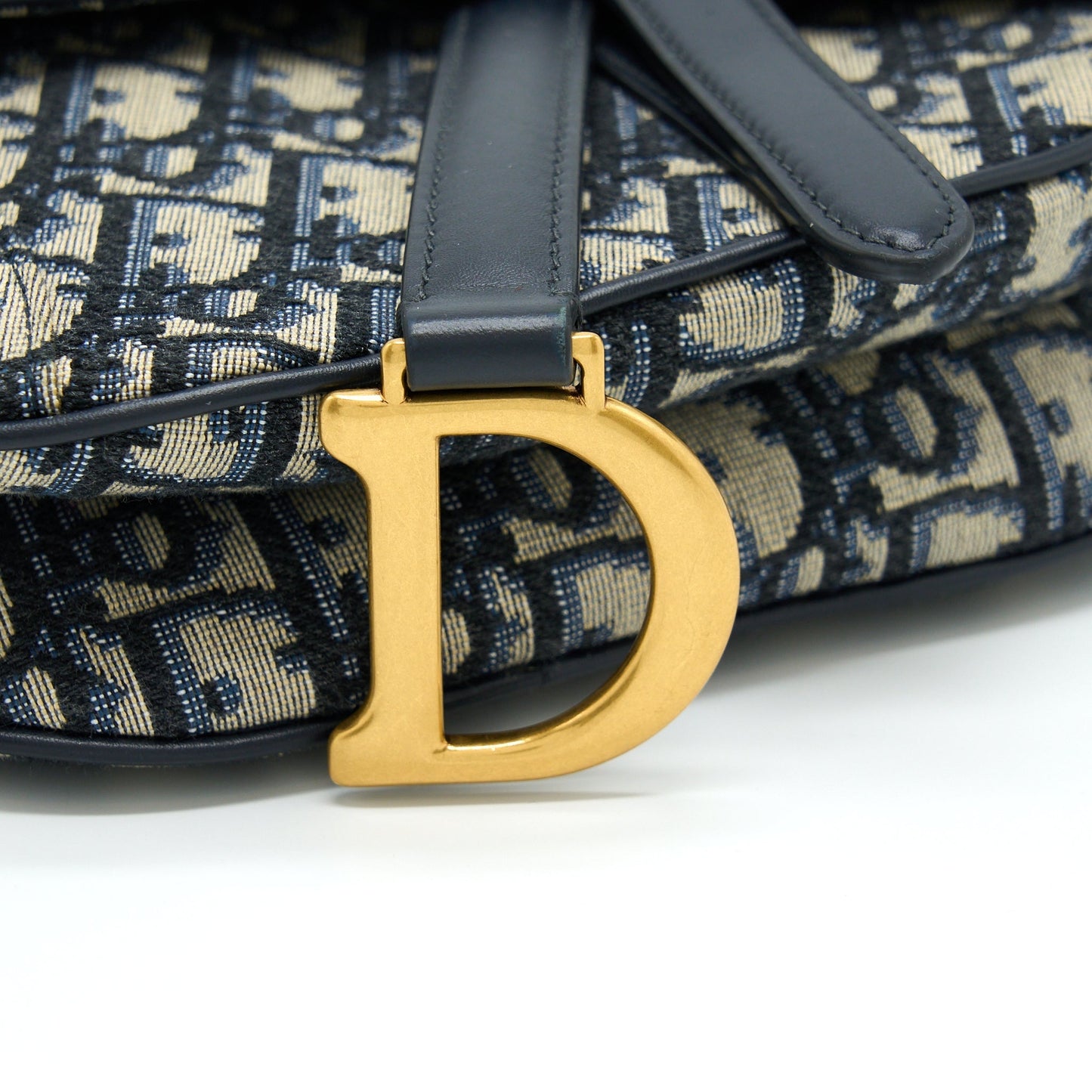 Luxury Dior Mini Saddle Blue Oblique GHW