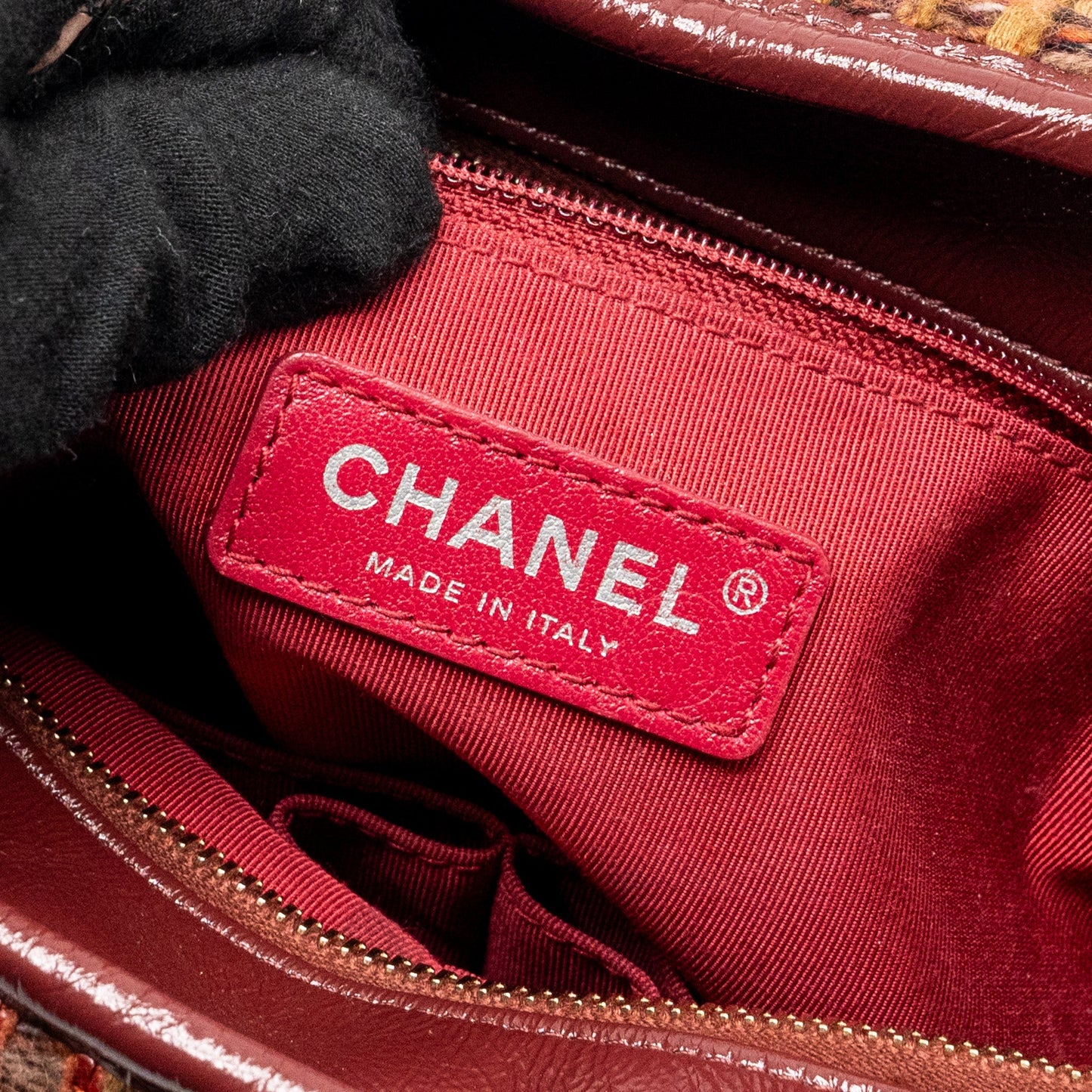 Chanel Gabrielle hobo bag tweed/ calfskin red/multicolour multicolour hardware