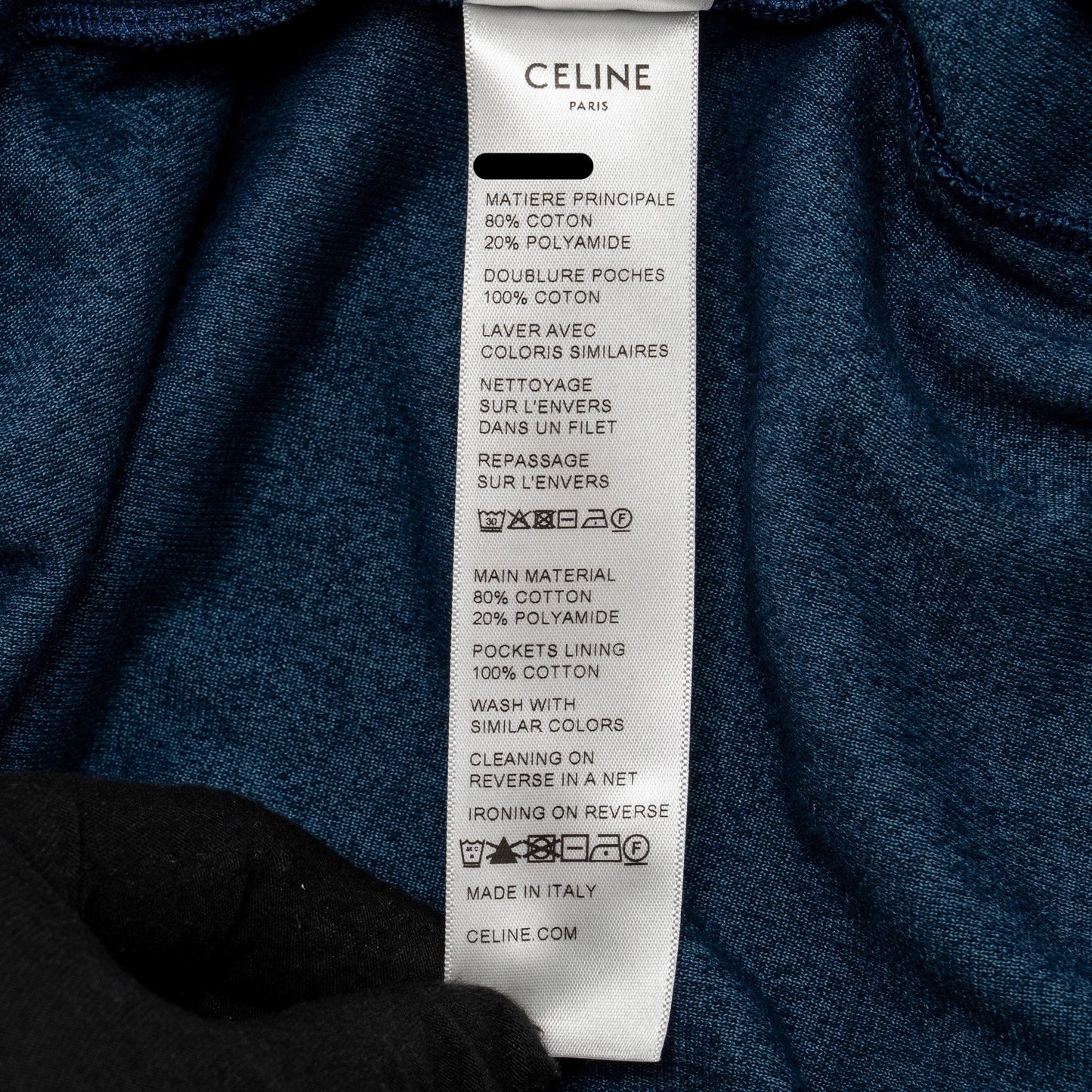 Celine Size XS Velvet Bomber Jacket Cotton/Polyamide Dark Blue