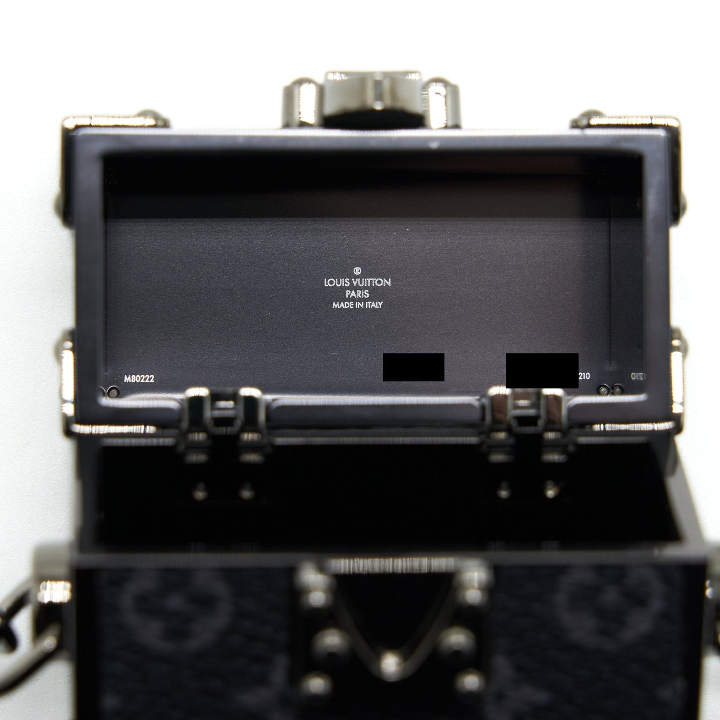 Louis Vuitton super mini trunk box with chain