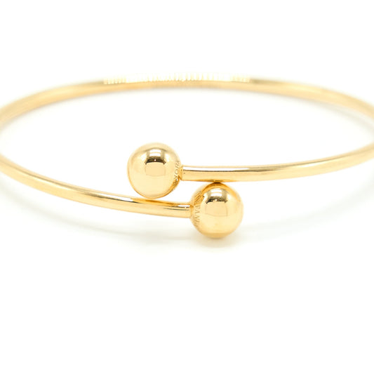 Tiffany Size L Ball Bypass Bracelet Yellow Gold